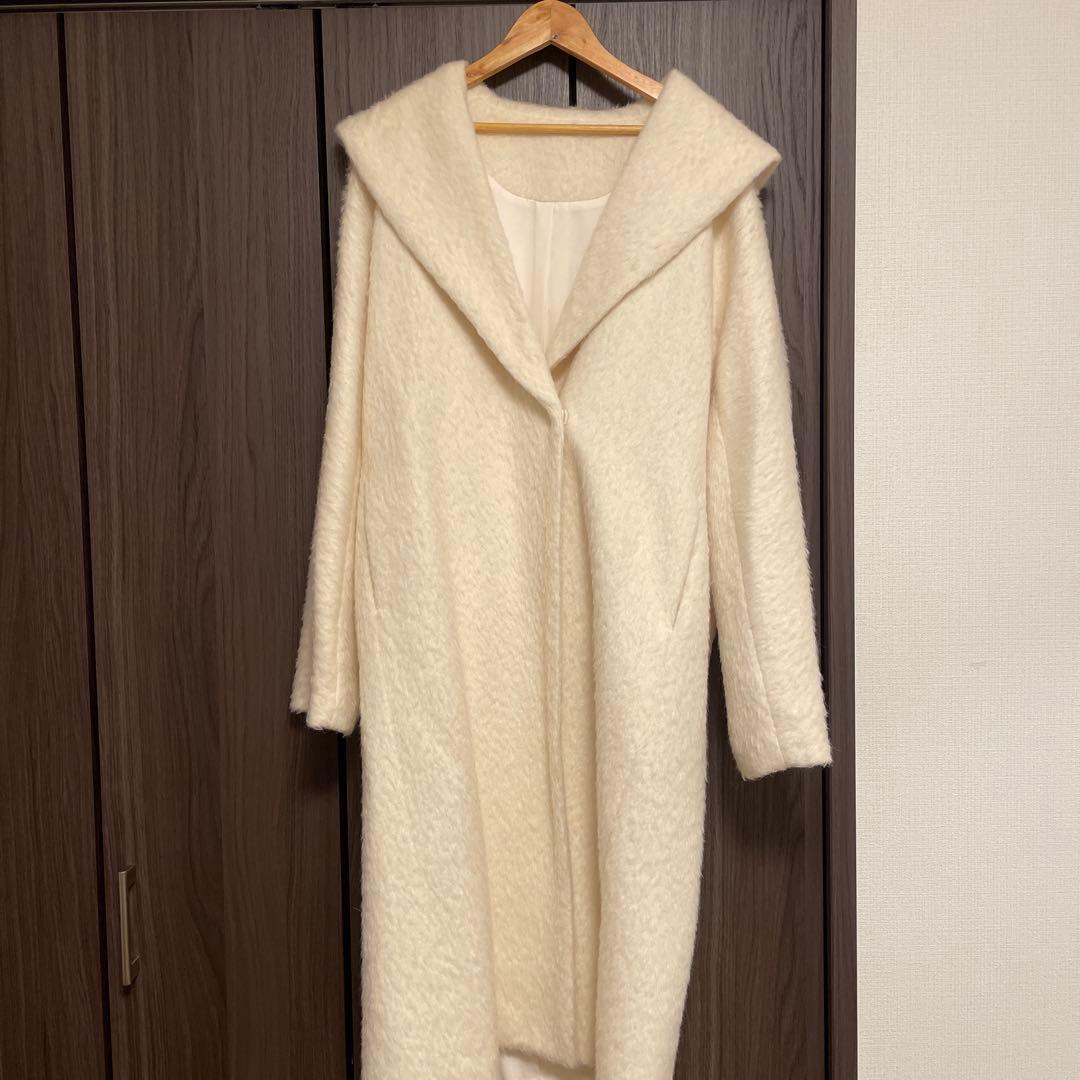 anuans アルパカウールショールカラーコート