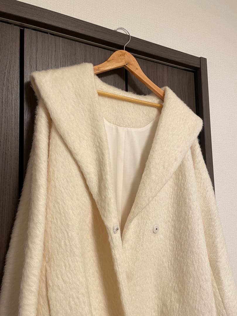 anuans アルパカウールショールカラーコート