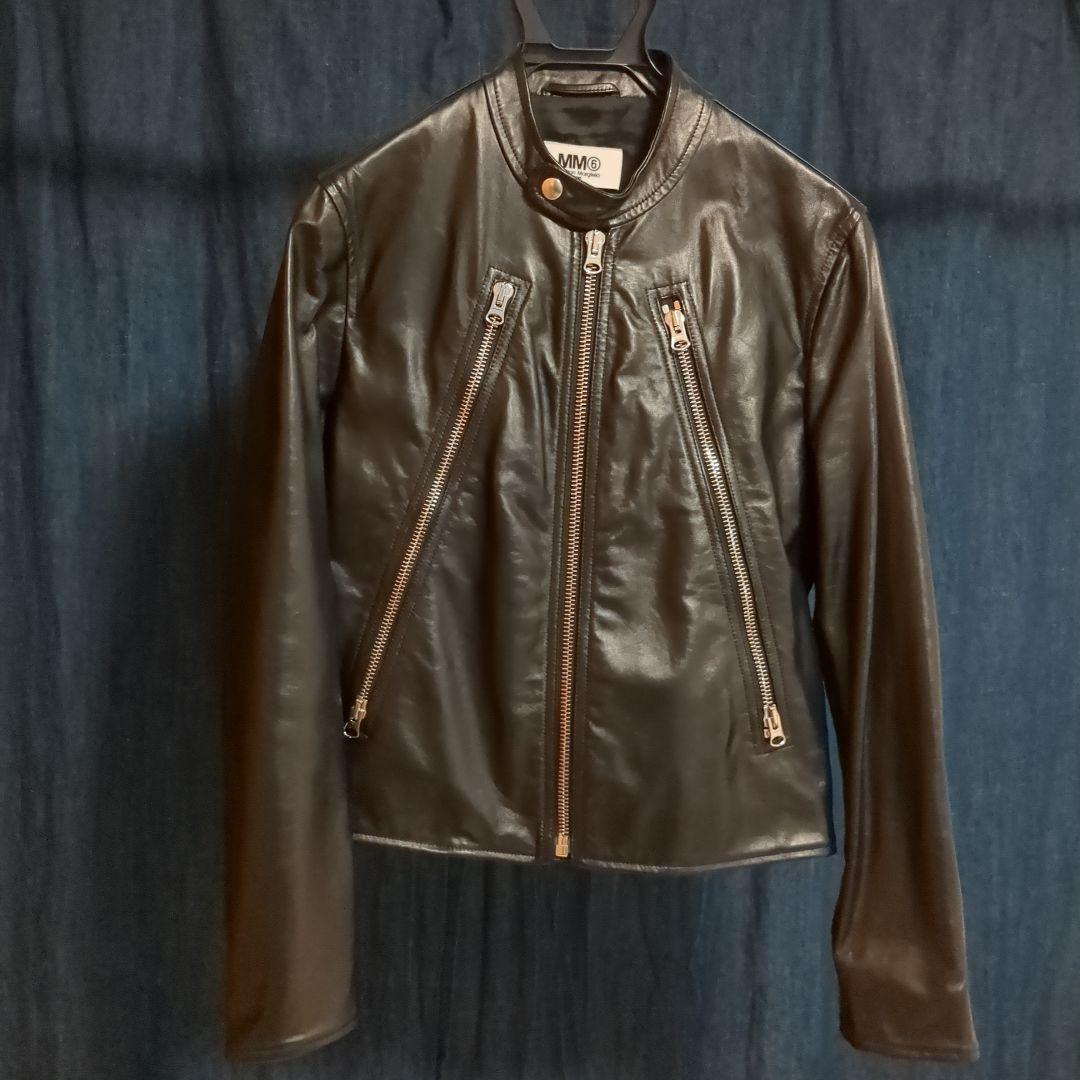 美品MM6 Maison Margiela シングルライダースジャケット 38