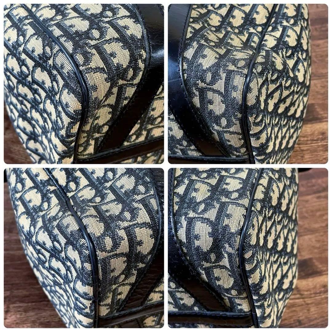 ディオール トロッター キャンバス × レザー ボストン ハンド バッグ.