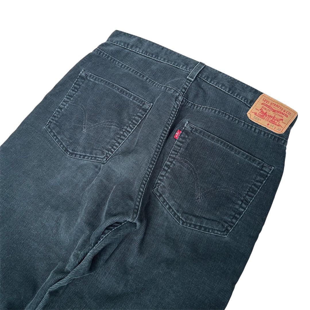 00s Levi's 569 コーデュロイ ブラック ワイドパンツ w34