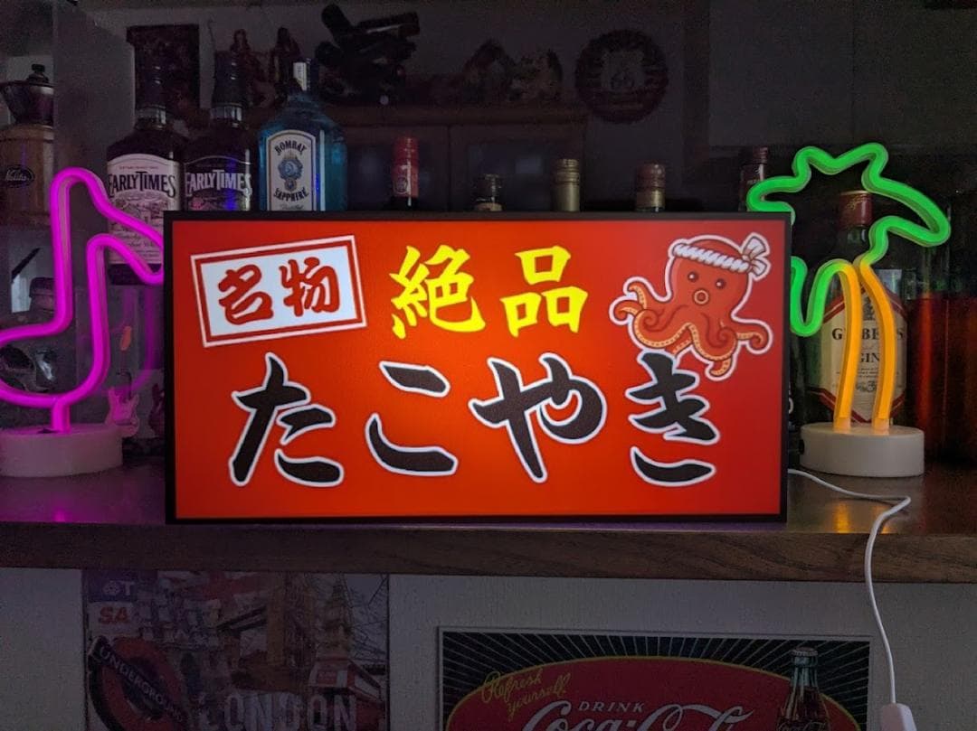 【オーダー無料】たこ焼き お菓子 屋台 店舗 看板 置物 雑貨 ライトBOX