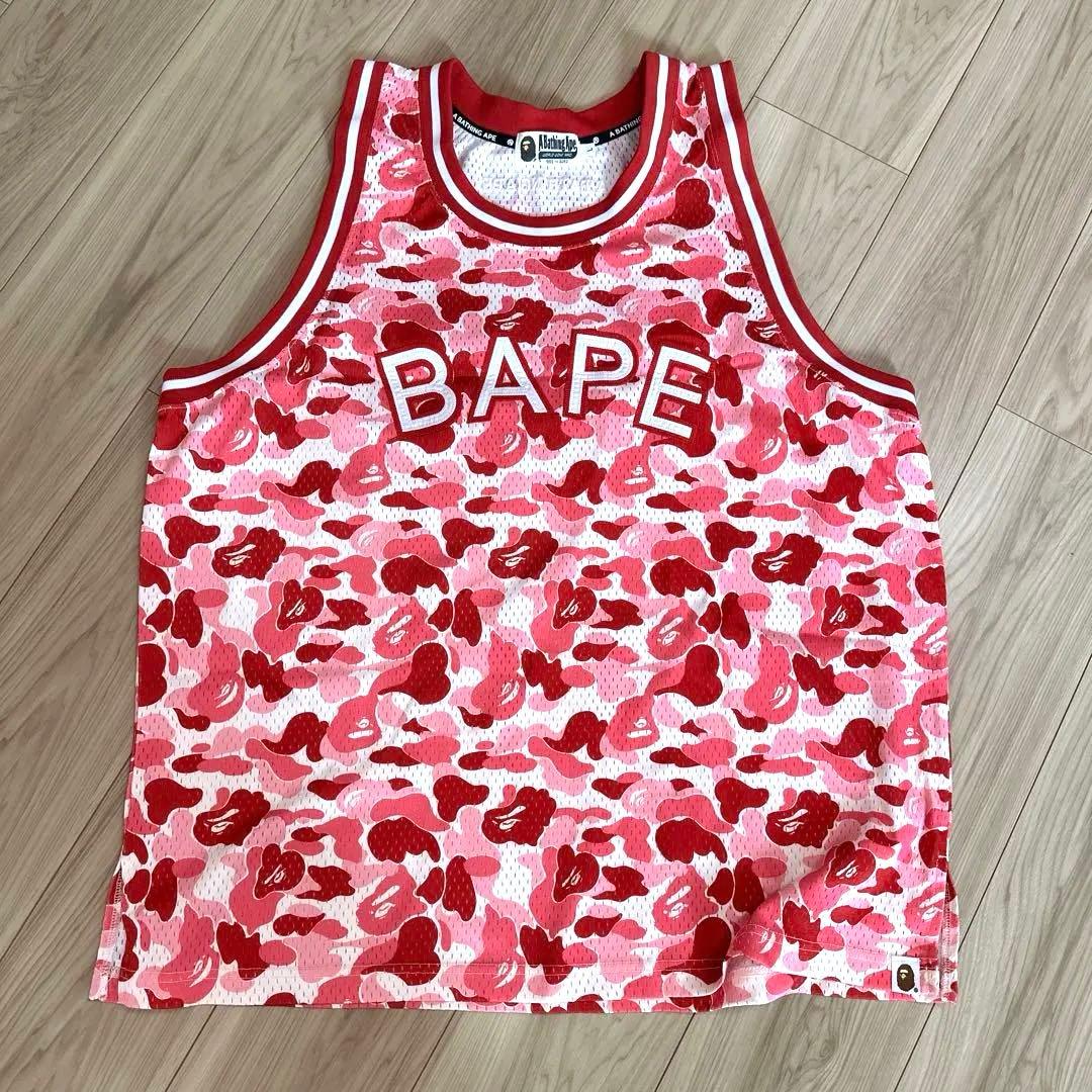 値下げ‼️A BATHING APE エイプ　ピンク　タンクトップ　迷彩