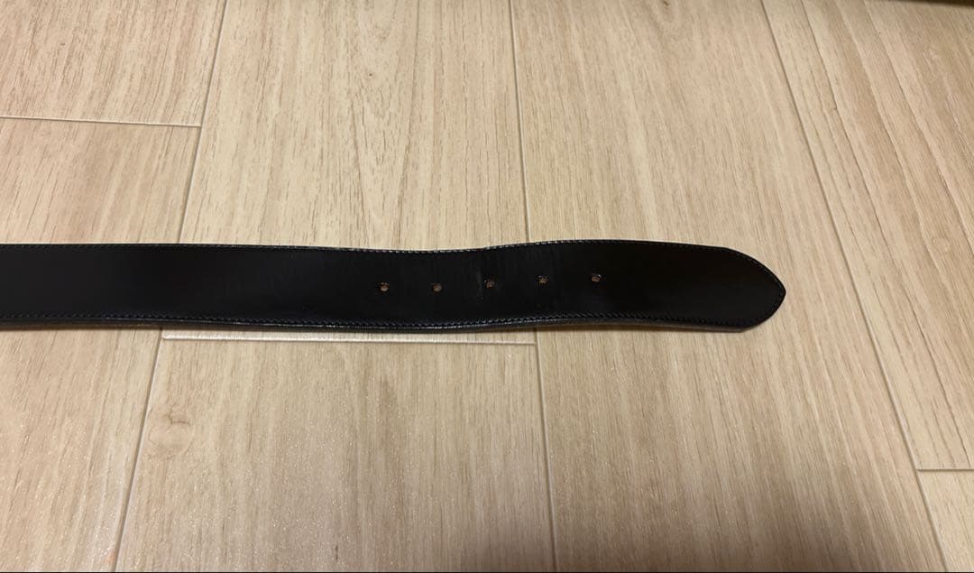 マスターマインド　レザーベルト　ロゴ刺繍　黒　ゴールド　master mind