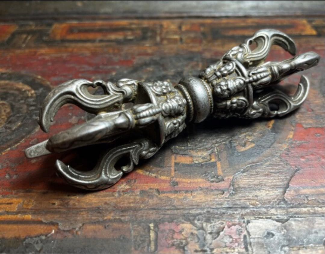 チベット 密教 法具 鉄製　五鈷杵