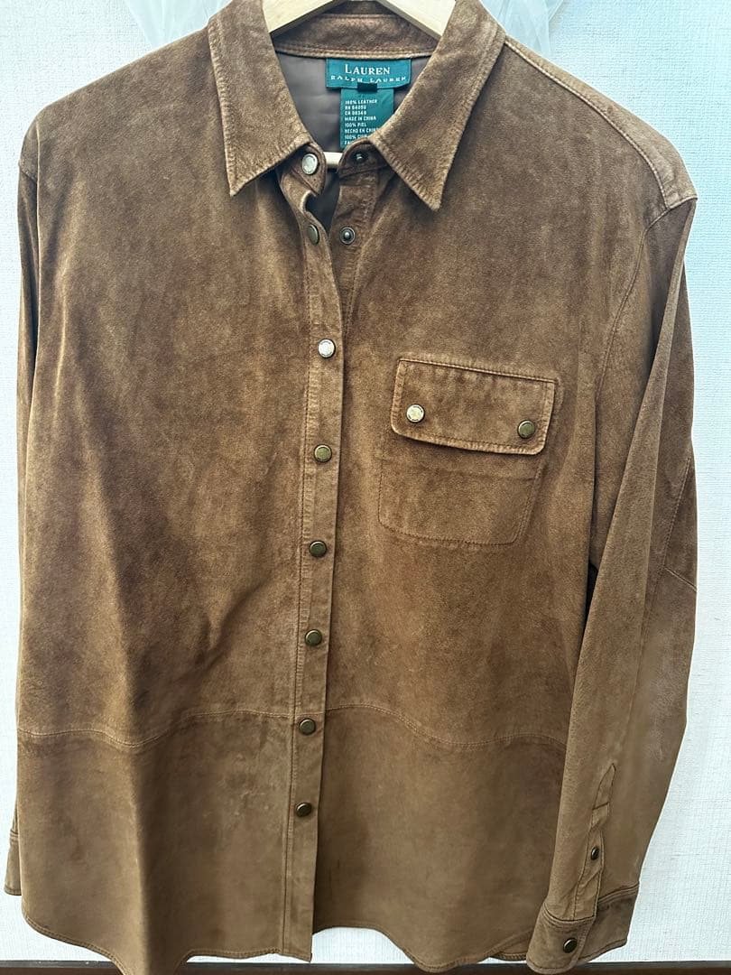 Lauren スウェードシャツ　ブラウン