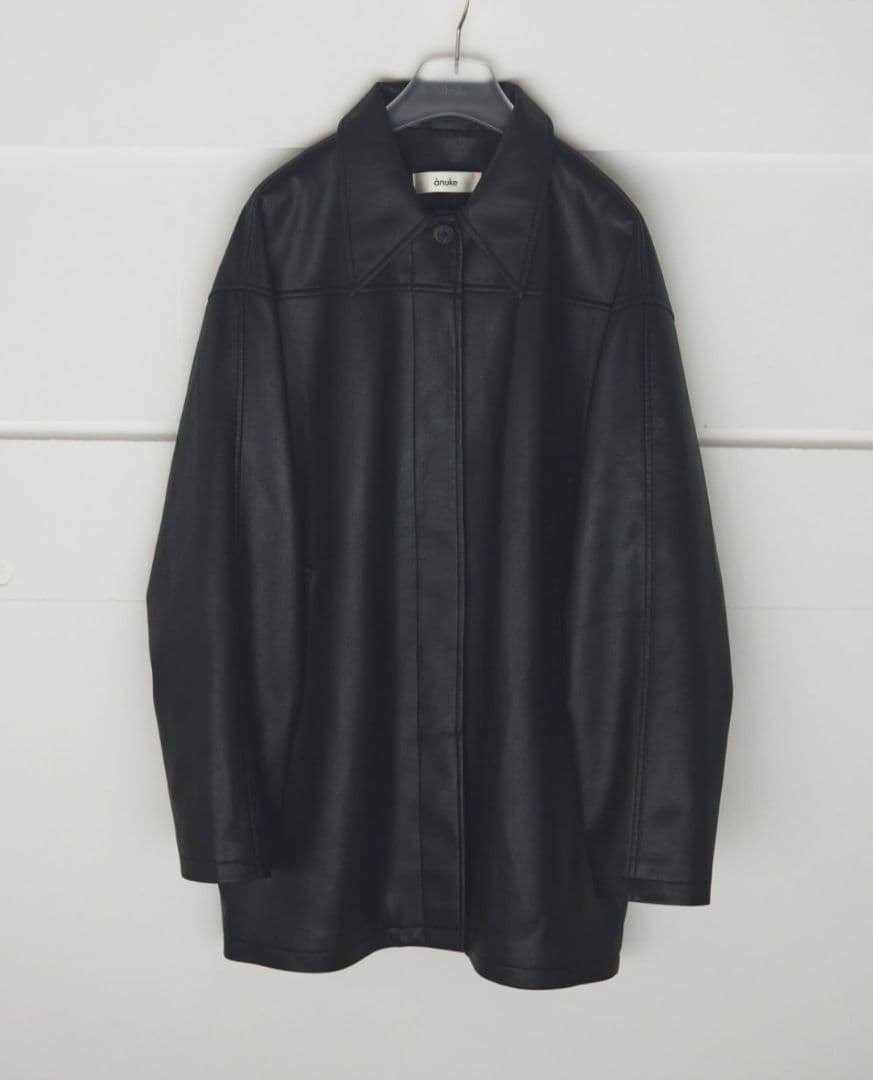 anuke　Ecoleather Over Jacket　BLACK　 38