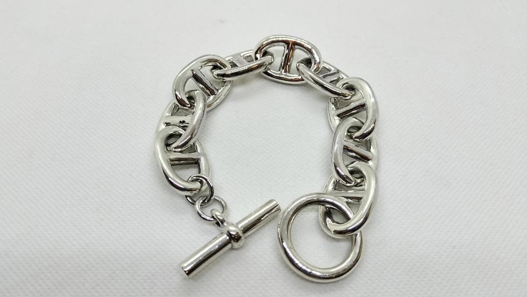 TGM超サイズ　シルバー925 アンカーチェーン ブレスレット　メンズ　９コマ