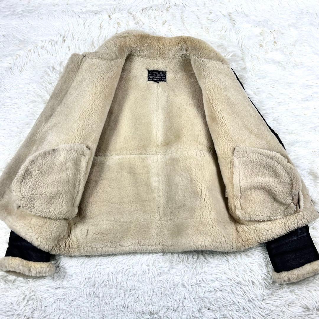 極美品 B-3 フライトジャケット L相当 ムートン ミリタリー シープスキン