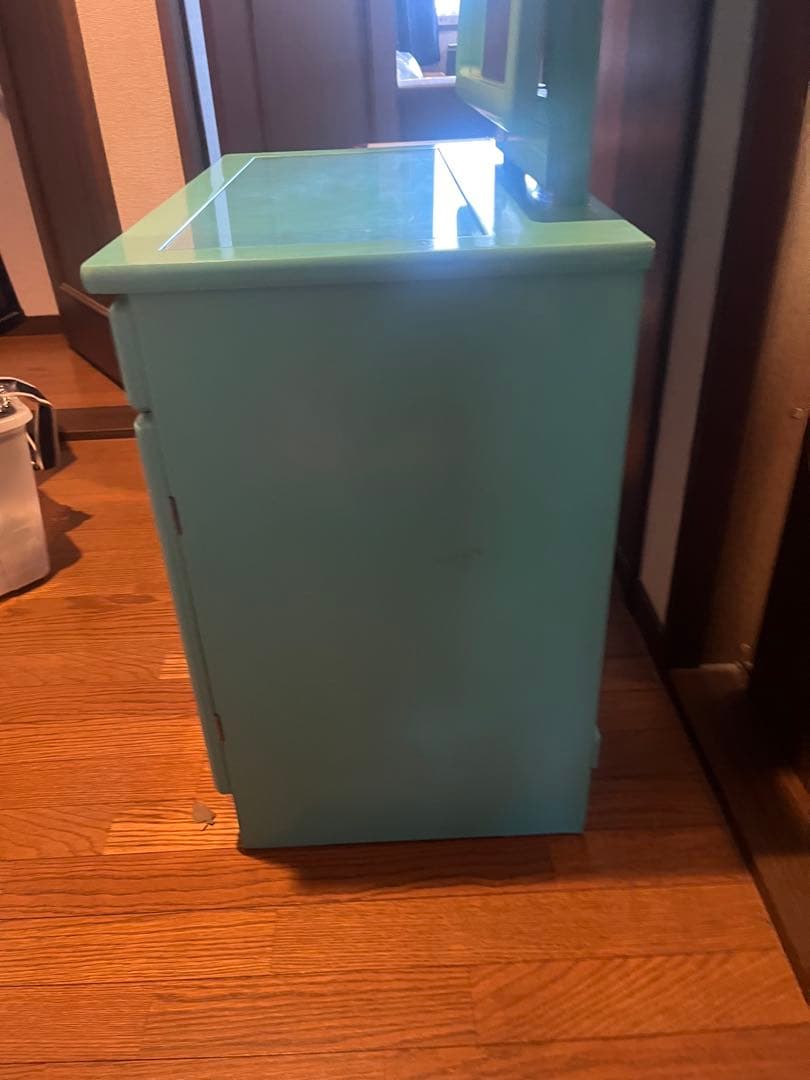 80年代　ドレッサー　机　デスク　緑　グリーン　レトロ　昭和