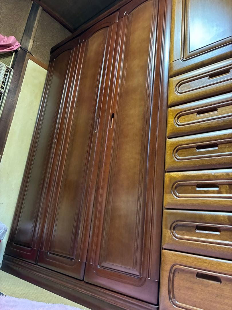 ブラウン 木製 衣装ケース 大きめ