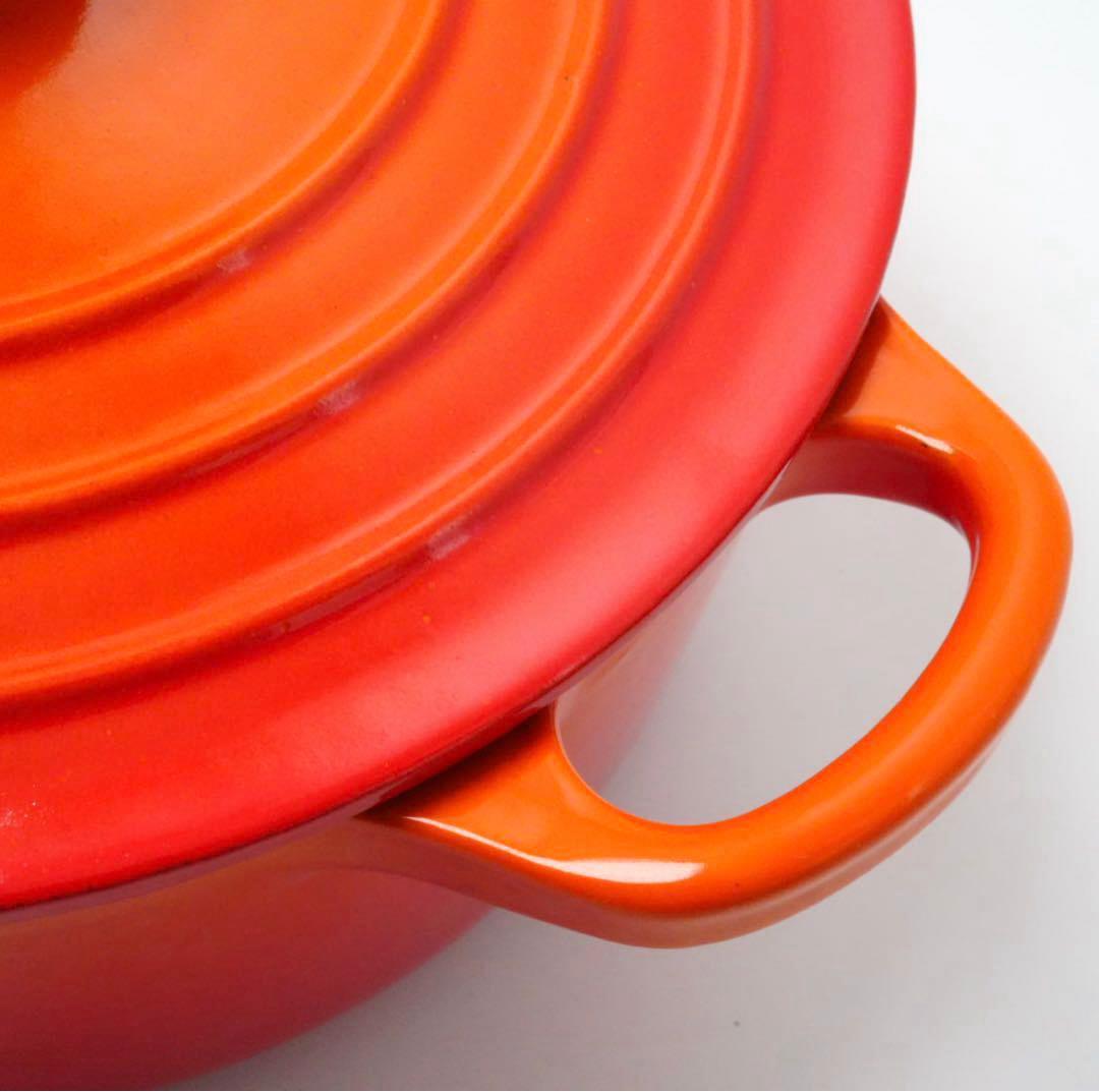 【新品】LE CREUSET　ココット ロンド オレンジ 18cm