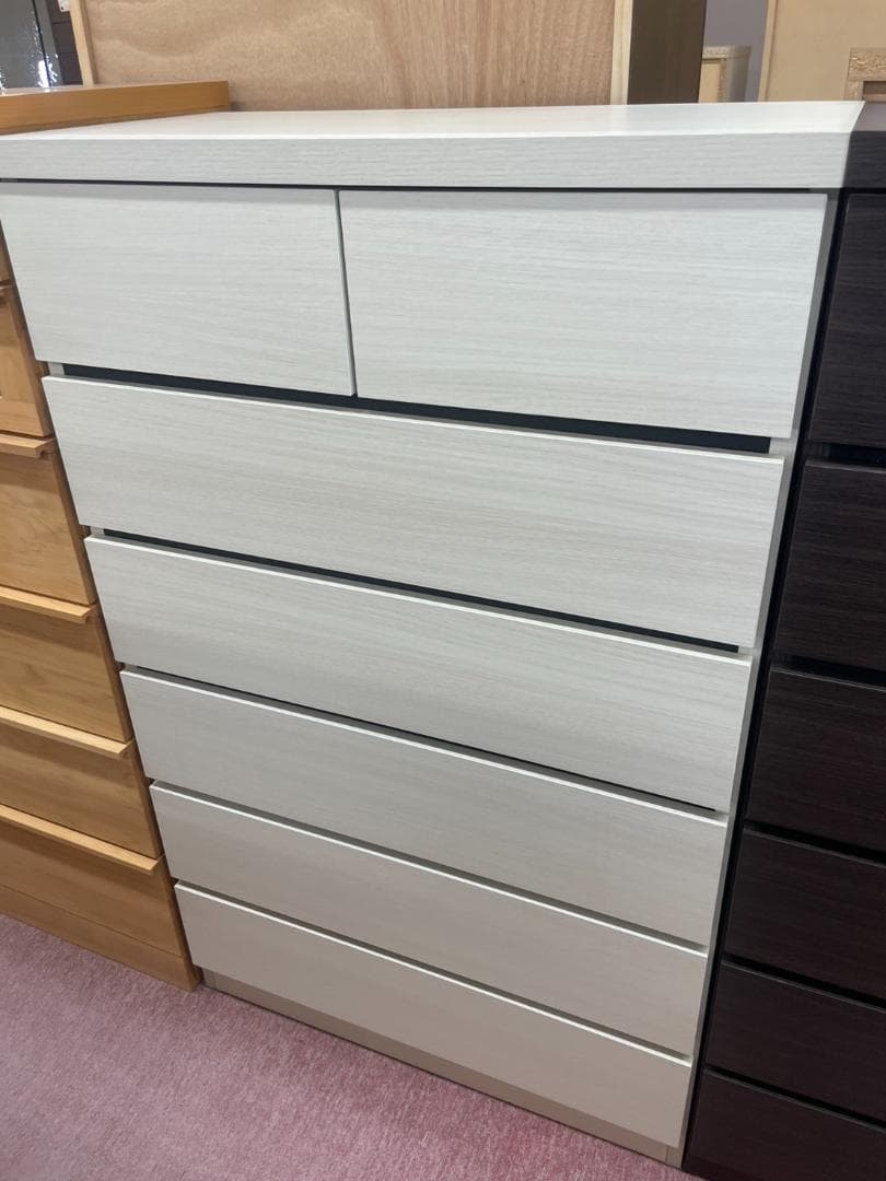 ホワイト　6段チェスト　チェスト　幅80　国産　収納　タンス　引出し　棚　洋服