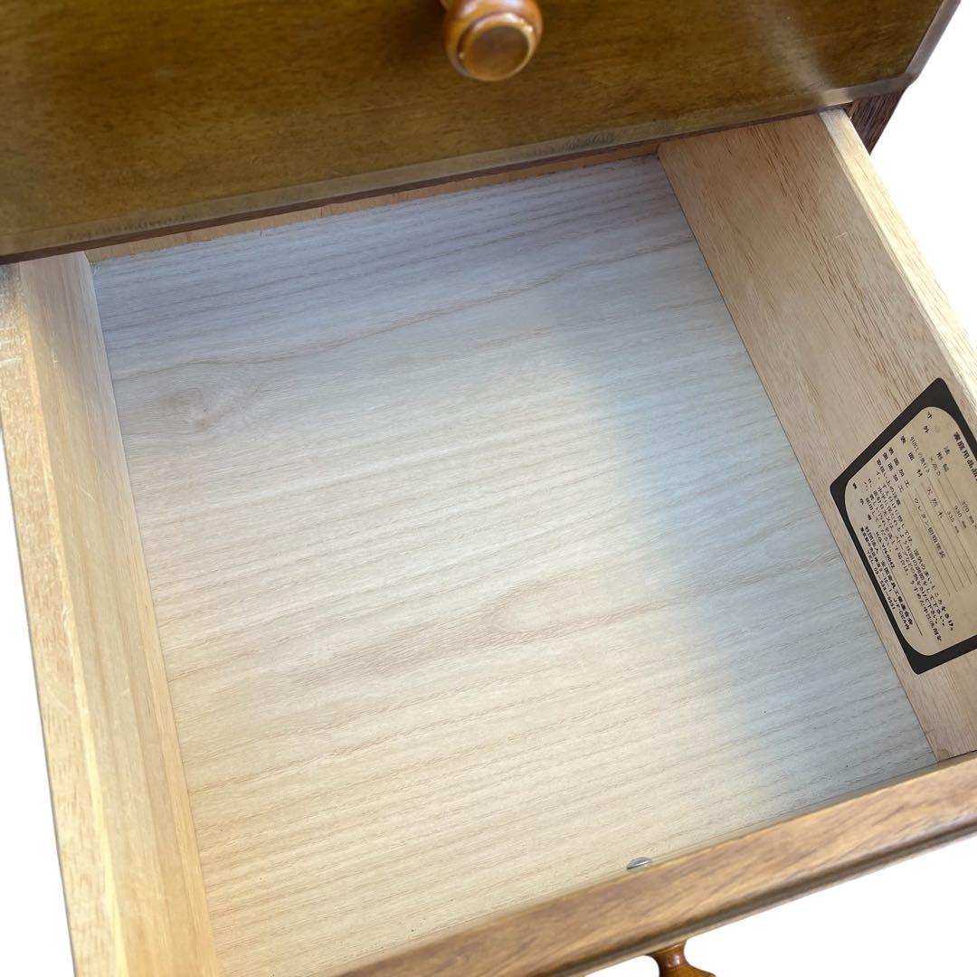 天然木 木製チェスト 5段 スリムタイプ 収納タンス ブラウン　整理タンス