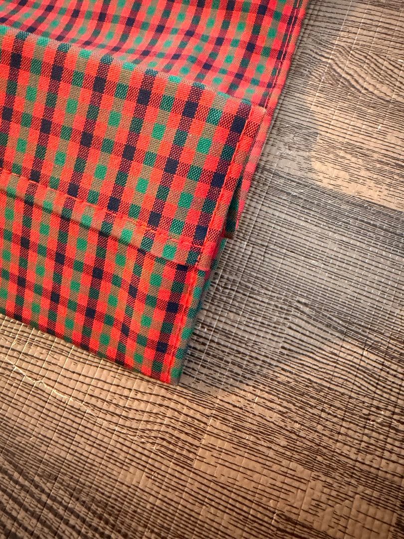 familiar 赤緑チェック トートバッグ　小