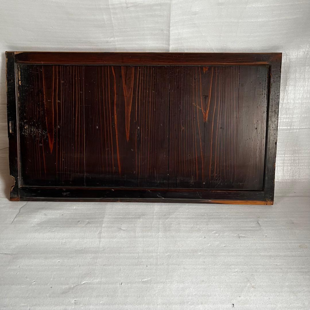 アンティーク　木戸　引き戸　襖　扉　囲炉裏の煙で燻され黒みがかった色味に！