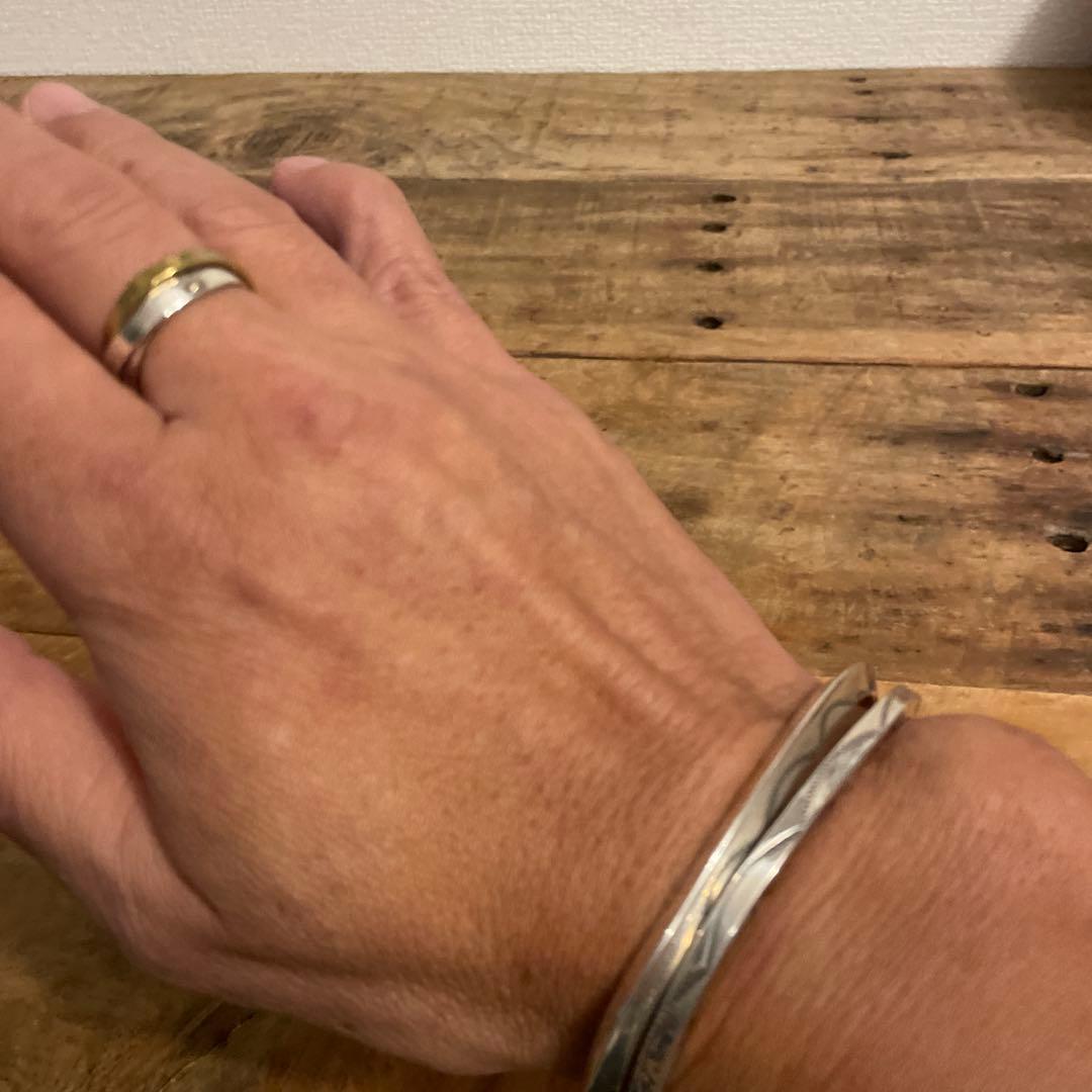 BEAMS３連シルバー ゴールド (23号）リング&バングル の3点セット