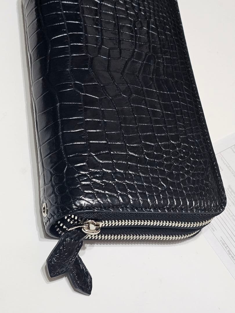 クロコダイル本革 長財布 ブラック 新品