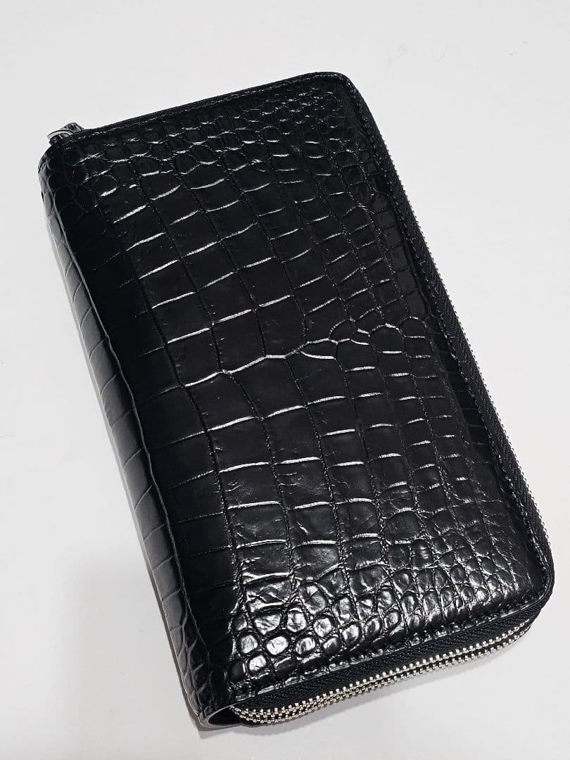 クロコダイル本革 長財布 ブラック 新品