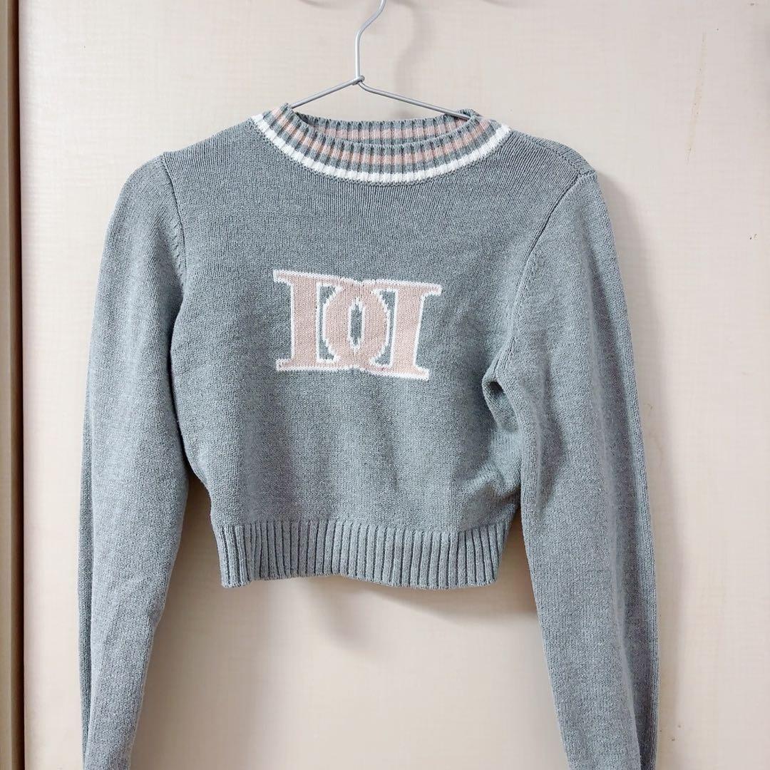 Darich レトロDDロゴニットトップス　グレー