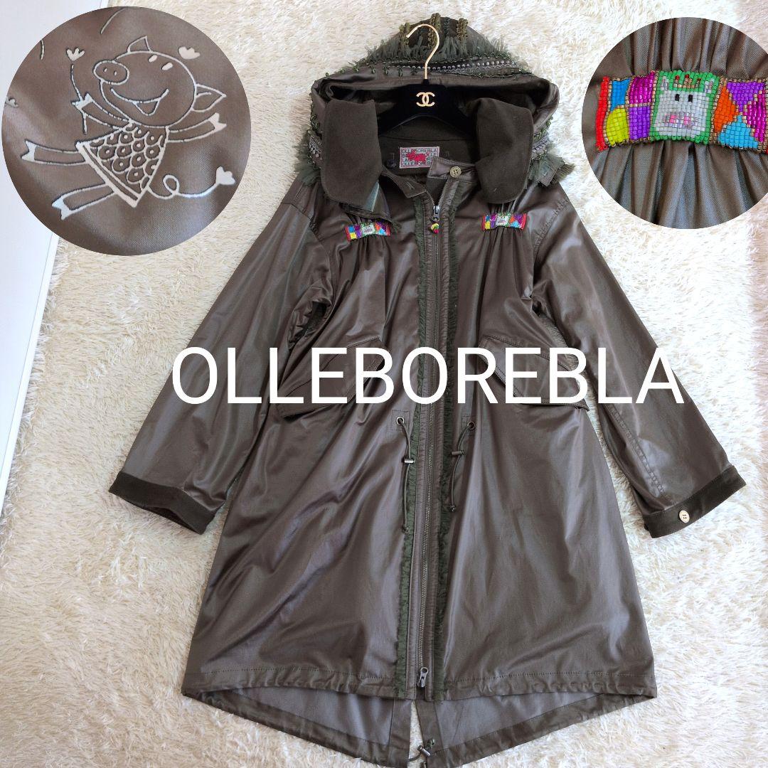 日本製★OLLEBOREBLA　フード付きコート　ぶたさん　ビーズ　バンビ