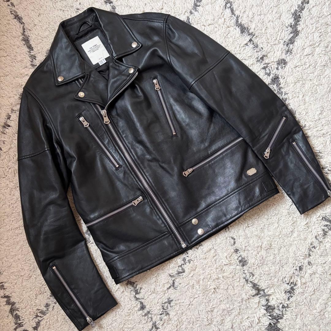 ジャケット・アウター CRIMIE LAMB LEATHER SEMI W RIDERS JACKET