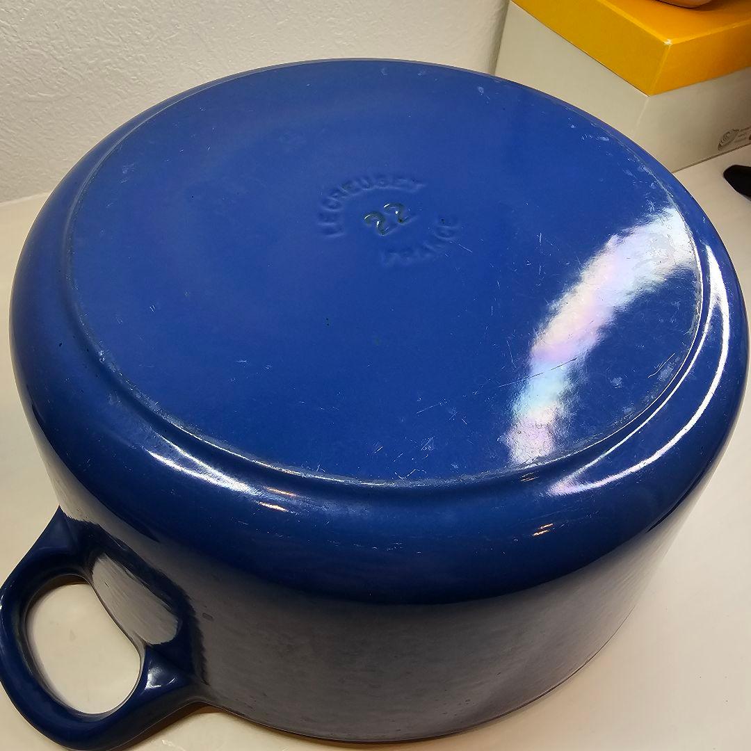 LE CREUSET ル・クルーゼ 両手鍋 マルセイユブルー 青い 22CM