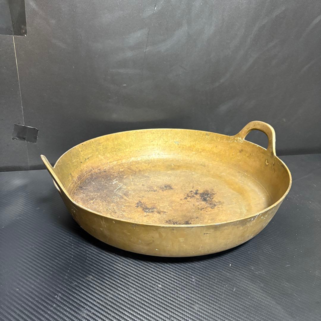 希少レア　仁悟　砲金鍋　銅鍋　39ｃｍ　平鍋　天ぷら鍋　日本料理　両手鍋