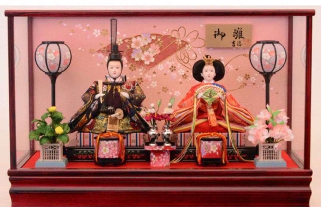 トイザラス販売品雛人形三徳ピンク桜紫檀調新品ひな祭り