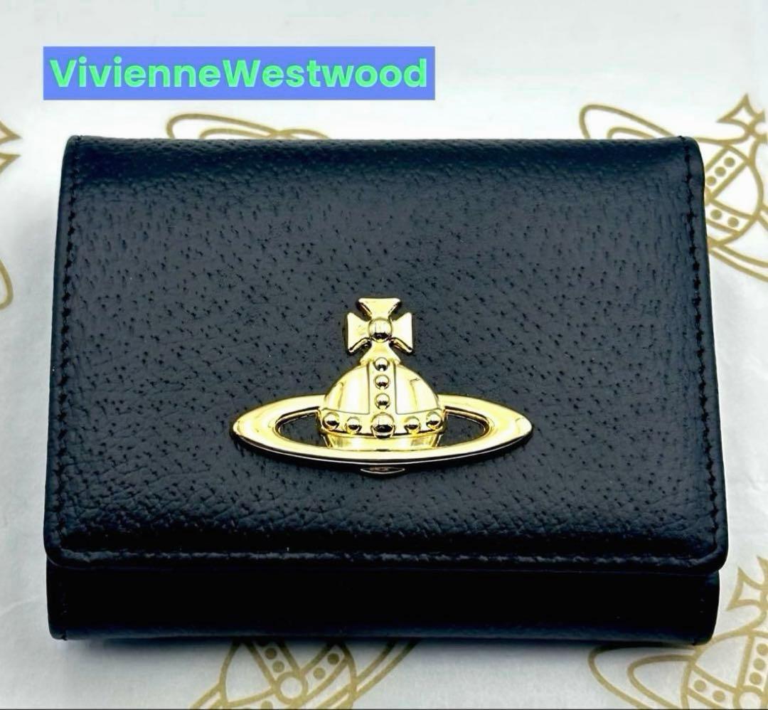 【最新✦新品】Vivienne Westwood 三つ折り財布 ブラック/黒