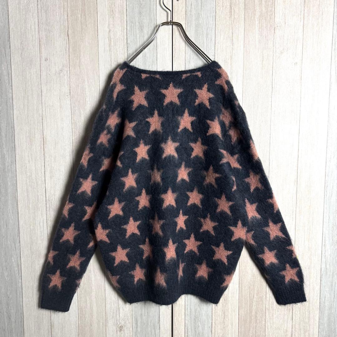 3420【キムタク着用・美品】ニードルス スター総柄 モヘア カーディガン