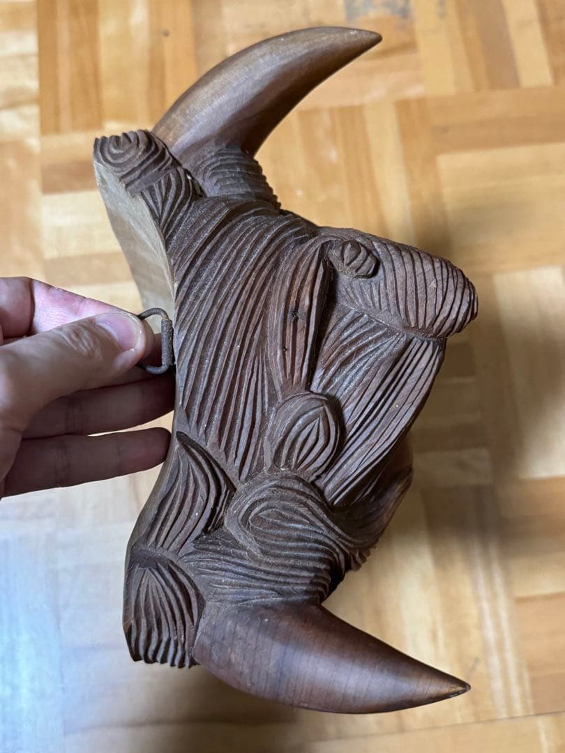 バ*ュ様 はんにゃ 般若 木製 面 彫刻 インテリア レトロ 工芸 魔除け 厄除