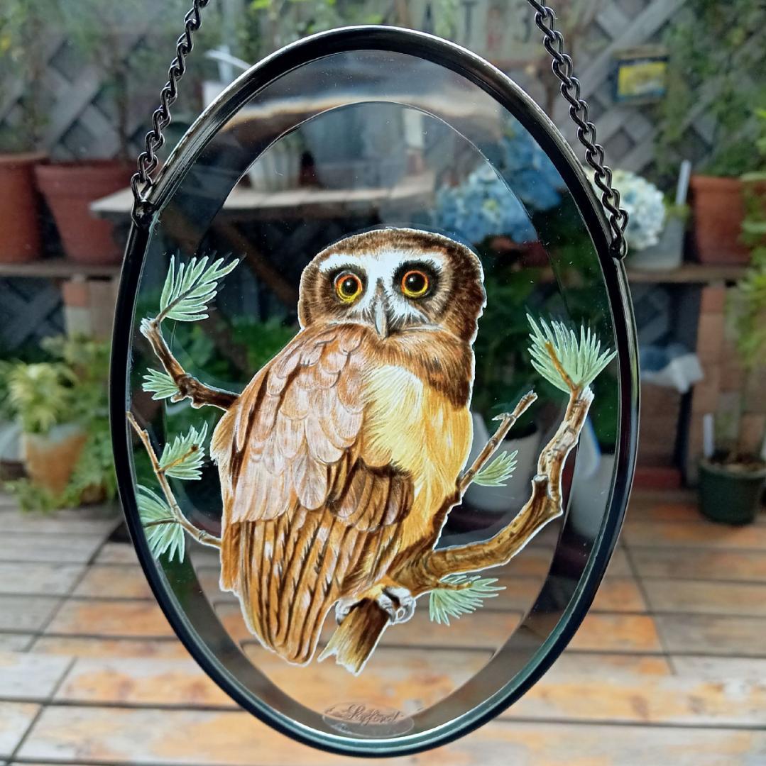 ライフォード社ステンドグラス ふくろう 梟フクロウ /グラスマスターズ トロント