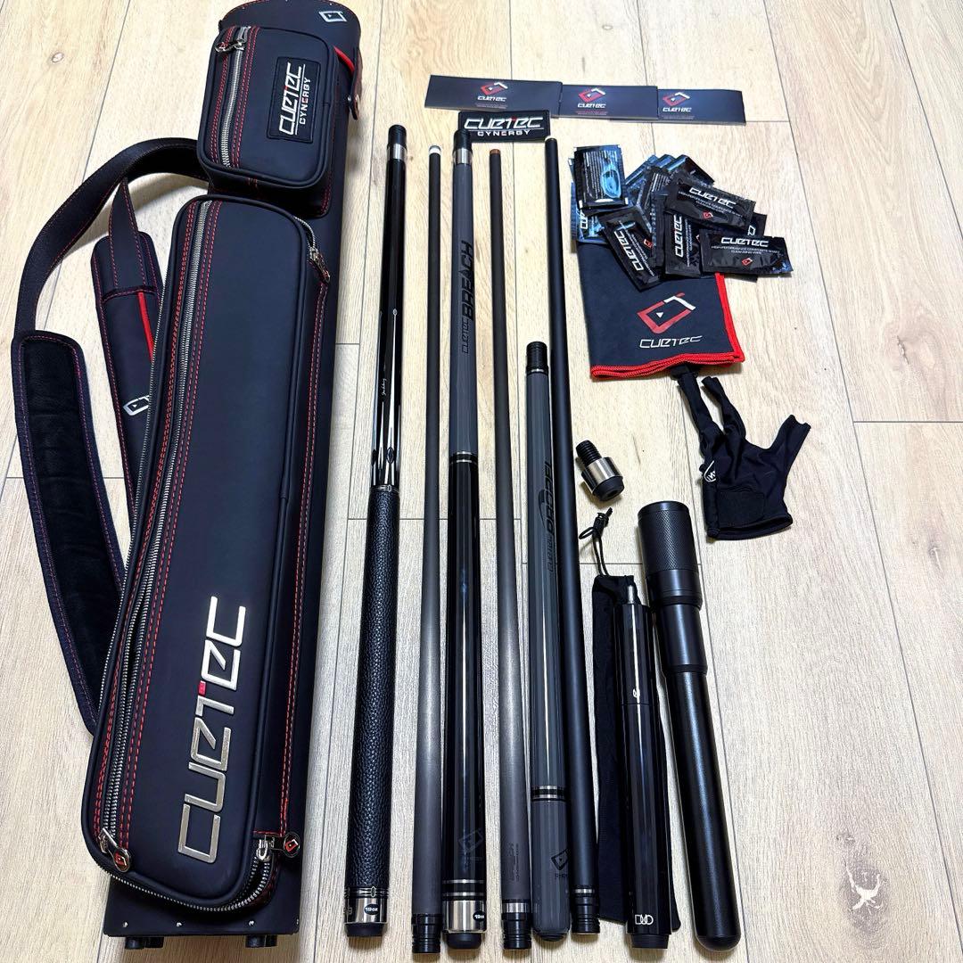 キューテック CUETEC 各種キュー, ケースなど一式（シナジーシャフト装備）