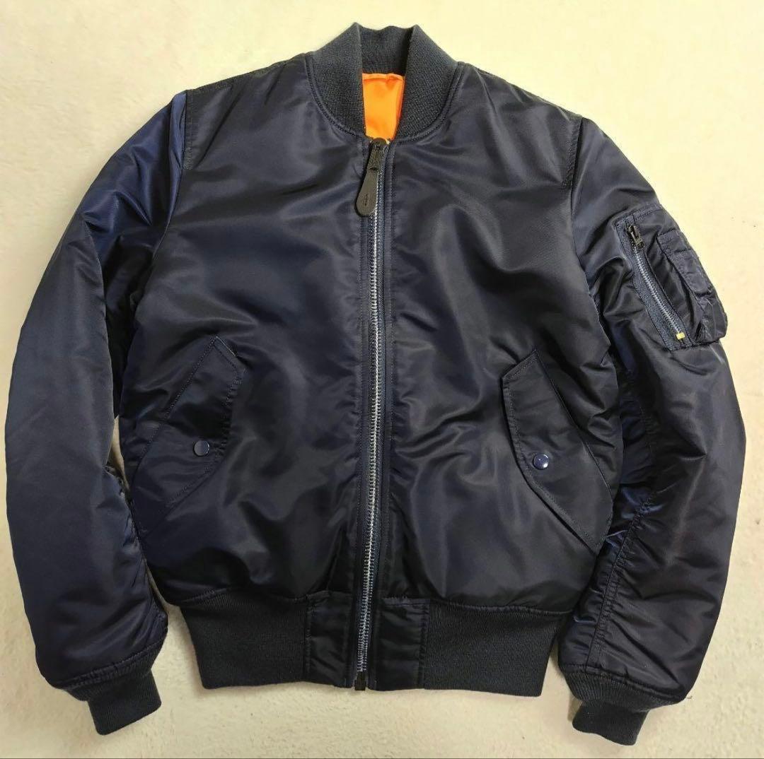 【超美品】ALPHA現行タグMA-1 フライトジャケットネイビーSサイズ