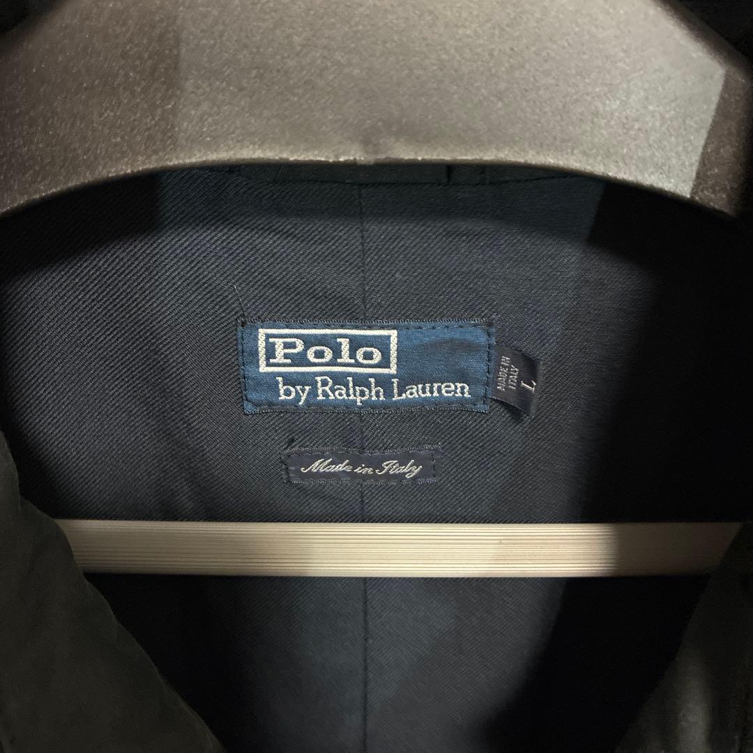 ラルフローレン　ブラック トレンチコート　イタリー製　ビンテージ