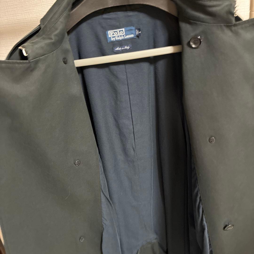 ラルフローレン　ブラック トレンチコート　イタリー製　ビンテージ