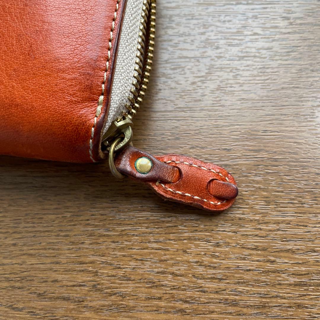 HUKURO 長財布 milelu 栃木レザー 日本製 オレンジ