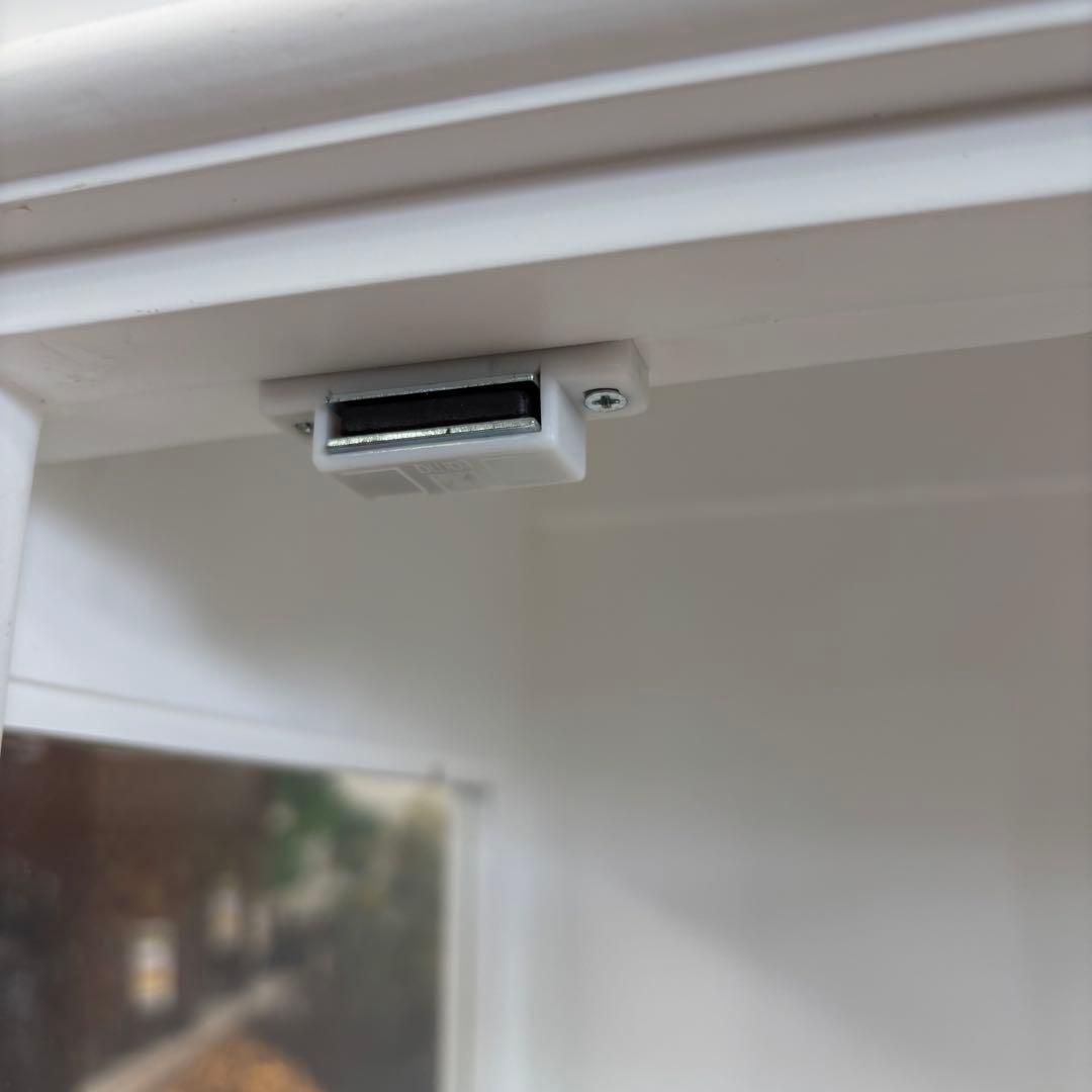 ホワイト 木製 スリムキャビネット アウトレット特価品 1ドアガラスキャビネット