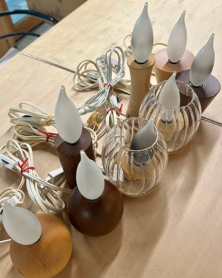 【8点まとめ売り】テーブルランプ 木製 クリアガラス