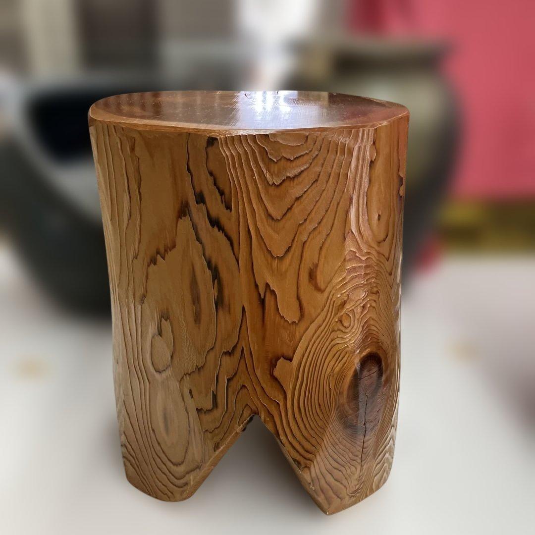 お値下げしました。さわら丸太椅子