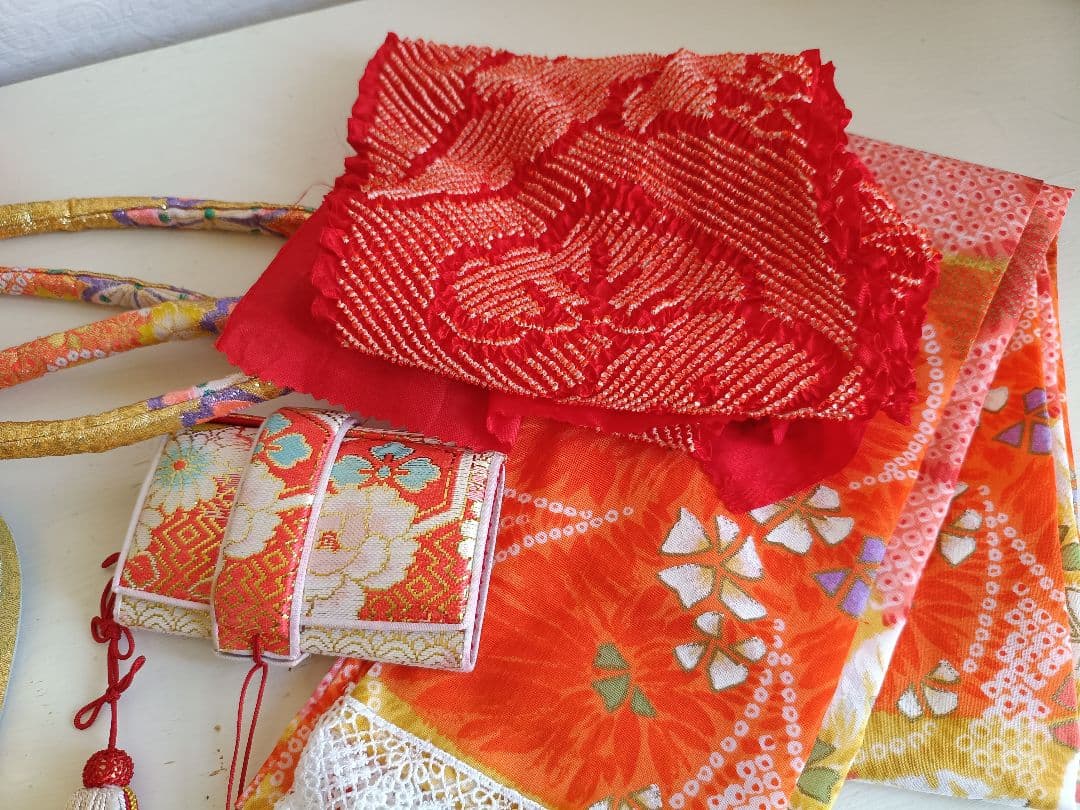 専用☆アンティークカラフル着物に作り帯セット☆七五三　７歳　女の子