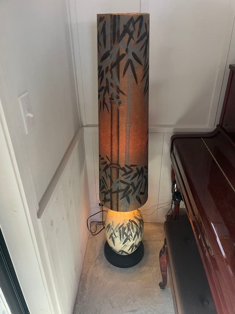 昭和レトロ 竹柄 フロアランプ 和モダン 間接照明 高さ140cm