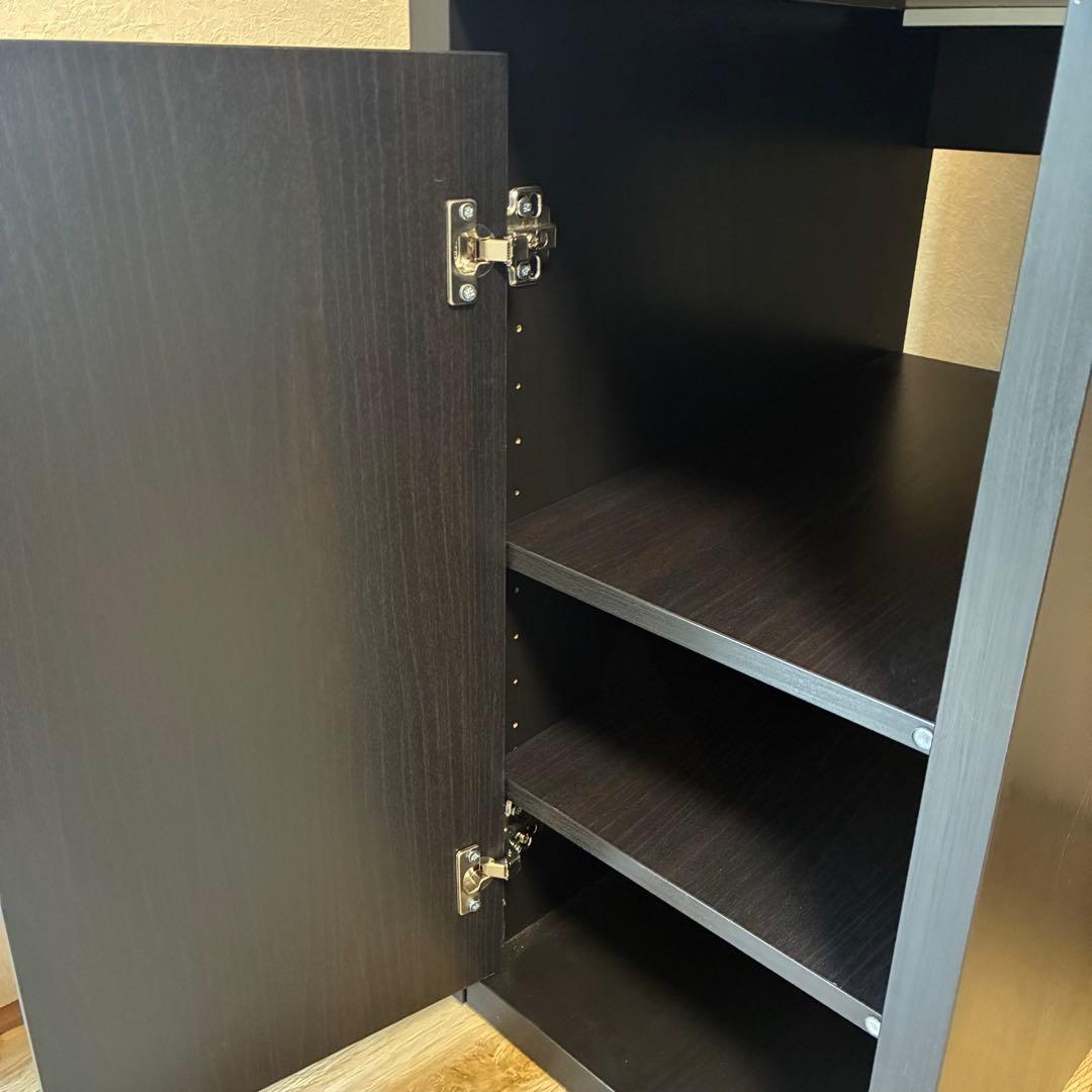 【直接引き渡し】IKEA ミッケ 黒　作業机 学習机 デスク テーブル引出し