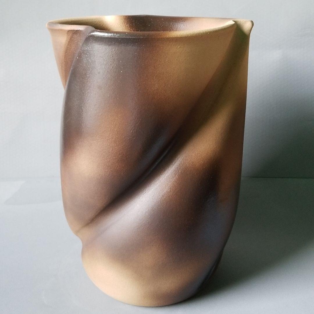 信楽焼傘立て 大容量❗特大ひねり  高さ４７cm