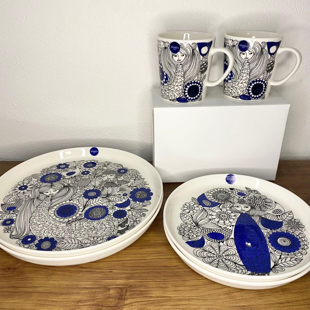 新品未使用　アラビア　パストラーリ　プレート2種4枚　マグ2個　計6点セット