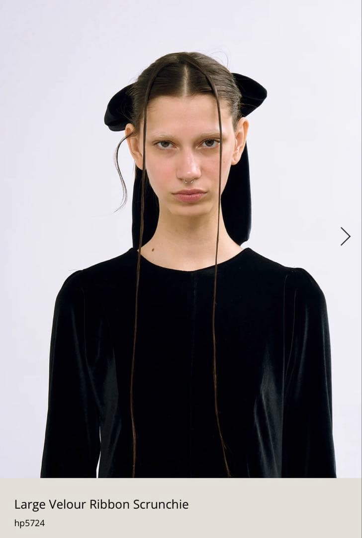 ヘアアクセサリー heyep Large Velour Ribbon Scrunchie