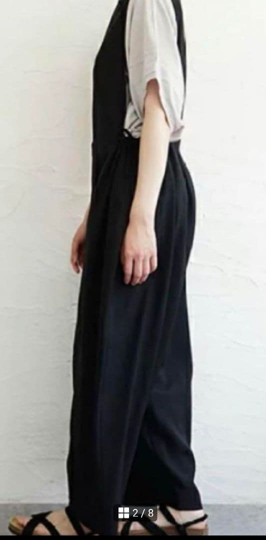 mizuiro ind ボートネックサロペット　ブラック