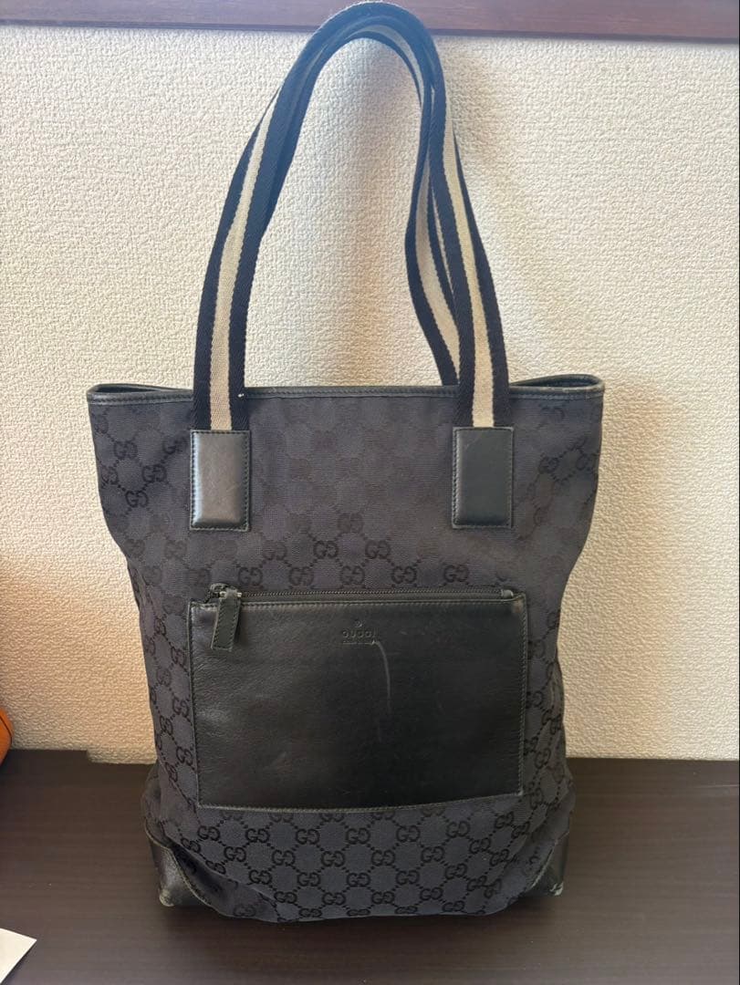 K567 グッチ GGキャンバス レザー トートバッグ