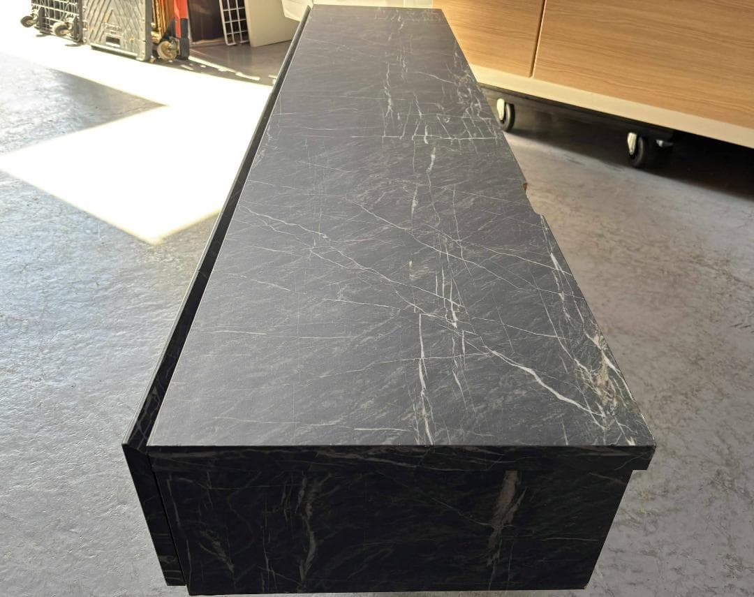 はしりん LOWYA 国産 大理石柄 ローボード 幅180 棚 おしゃれ